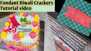 दिवाली फटके Fondant से बनाए! Diwali Cake Decoration Ideas with Fondant crackers! #viralvedio