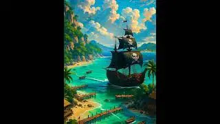 Pirate Invasion &ndash; #ai  Fantasy Island Scene 🌴🤖