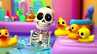 Mr. Bones Takes a Bath 🛁 | Funny Skeleton Bath Time Song for Kids |@Rhymegardentv1 