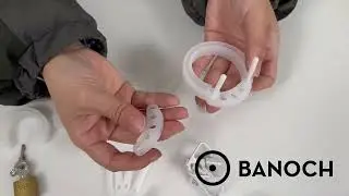 Banoch | Cockcage White | siliconen | witte Chastity Cage met 5 ringen