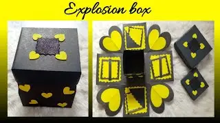 Explosion Box  Black & yellow  || Explosion Box Ideas for birthday || Diy Surprise Explosion Box 💝