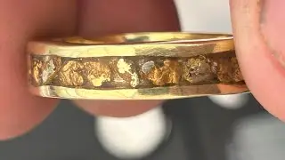 homemade panned gold inlay nugget ring #scottishgold #goldpanning #homemadejewellery 