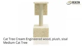 Cat Tree Cream Engineered wood plush sisal Medium Cat Tree