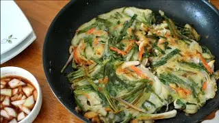 Green Onion Pancake with Seafood ✔️Dipping Sauce ✔️Korean food