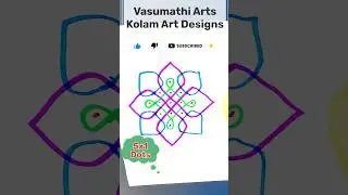 EP:54 Perfect Kolam Art Design 🏵️ Relaxing & Satisfying Drawing | Vasumathi Arts #shorts #Kolam #art