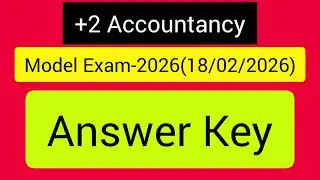 Model Exam Answer key|Plus Two Accountancy 2026