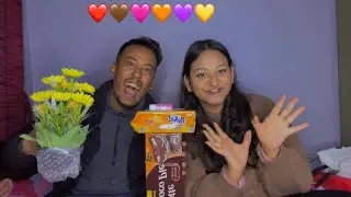 Viral colour gift exchange game with  Mr. husband ❤️⚫️
