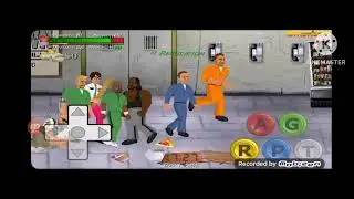 Big Scofield Throws A Pizza At Andy Sipowicz And Cause Sipowicz To Fall Into The Chair