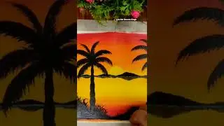 Sunset painting easy #shorts #easypainting #painting #sunset