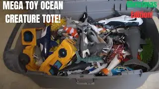 CHRISTMAS SPECIAL MEGA TOY OCEAN ANIMAL TOTE COLLECTION REVIEW! Whale Sharks Megalodon Great White