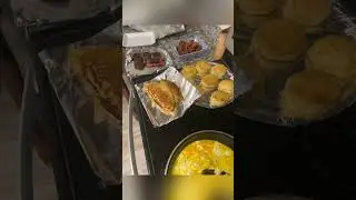 Single mom of 5 cooking before work