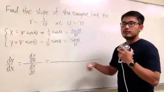 dy/dx for r = 1/theta at pi