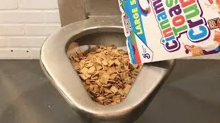 Prison Toilet Vs Box of Cinnamon Toast Crunch Cereal - Will it Flush?