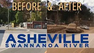 Asheville, NC - Swannanoa River - Hurricane Helene - Before & After