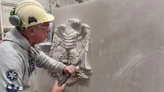 Eagle, limestone hand carving