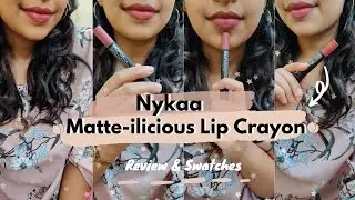 Nykaa's MATTEilicious LIP CRAYON | Crayon Lipsticks | Review & Swatches | Jade Rose