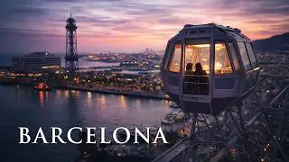 Barcelona Sunset 🌅 Ferris Wheel in Port Vell | 4K HDR Walking Tour (Recorrido a Pie)