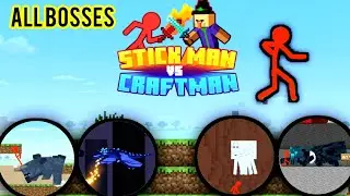 Stickman vs Craftman All The Bosses Fight