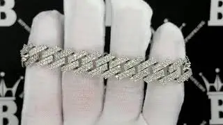 Sharp Cuban Link Hip Hop Bling Bling 14MM Bracelet White Gold | Iced Out  HHBB2004R