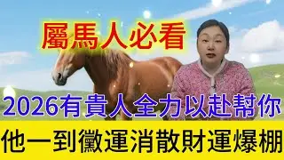 屬馬人必看 2026 年有位貴人全力以赴幫你，他一到，黴運退散，財運爆棚！#貴人 #命理 #風水 #財富