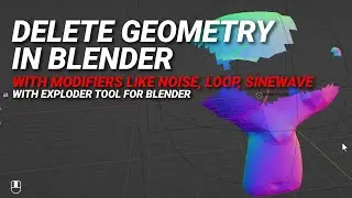 Deleting faces of geometry with noise (and other modifiers) in #blender with Exploder Tool #b3d