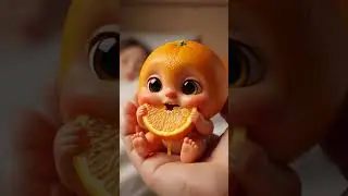 Soothing ASMR | Baby Avocado & orange Eating PiecesAsmr#relaxation #asmr #cutebaby #relaxingasmr