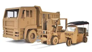 How I Built 3 Realistic Cardboard Vehicles That Work! 🚛 DIY Dump Truck, Rickshaw & Forklift Tutorial
