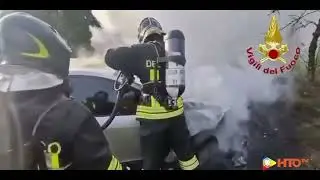 Castelfranco Veneto (TV) - Incendio di un'autovettura in via Tattara - www.HTO.tv