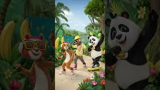 Chicken banana 🍌#ChickenBanana #DanceVibes #CartoonCrew  #AnimatedShort #TropicalBeats #FunkyVibes