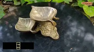 Kalarambh Brass Pan Shape Diya / Deepak / Divi for Home Pooja Puja Mandir Temple Decor