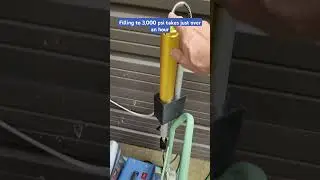 Yong Heng Compressor filling air tank for PCP. Target 3,000 PSI