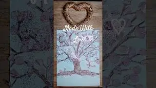 🍂Simple Petal Tree Art ♡ Easy DIY Nature Craft 🌳 #petalart #naturecraft #easycraft #diyart #art