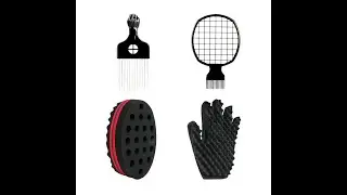 Twist Curl Sponge Brush Set with Hair Comb, 4-Pack for Men & Women