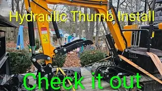 Installing a Hydraulic Thumb for a Mini Excavator easy bolt in project @Rojunk