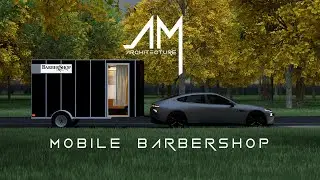 Barbershop Anywhere: Inside A Mobile Barbershop on Wheels. Rendering ( D5 Render )