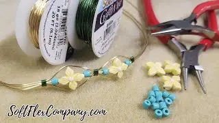 Ceramic Flower Cuff Bracelet DIY with Craft Wire: Spill the Beads with Joyce Trowbridge