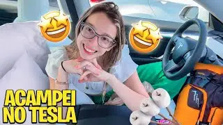 ACAMPEI DENTRO DO TESLA! JOGUEI VÁRIOS JOGOS