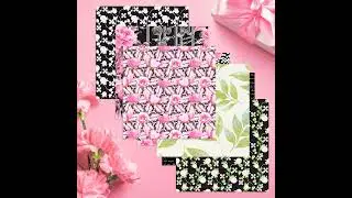 Pink floral printable scrapbook papers 01
