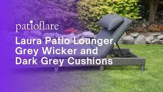 Patioflare Laura Lounger, Grey Wicker and Dark Grey Cushions