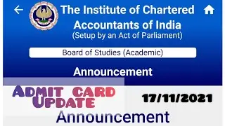 Admit card UPDATE for All ca student CA Exam Dec 2021 Imp UPDATE