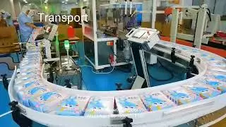 Full Automatic Food Packing Line Carton Box Packing Machine With Case Packer Machine