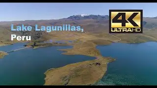 Lagunas Lagunillas, Peru 2018, 4K/60p drone video of landscape with pan pipe music