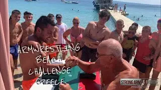 Beach Funny Arm Wrestling Part 1 - Greece