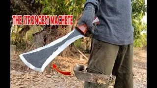 KNIFE MAKING - THIS MAN MADE THE STRONGEST MACHETE FROM RUSTY LEAF SPRING