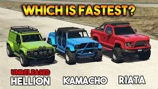 GTA 5 ONLINE : HELLION VS KAMACHO VS RIATA (WHICH IS FASTEST OFF ROAD VEHICLE?)