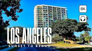 &rlm;Relaxing Drive from Sunset Blvd to the Beach & San Vicente | Real Ambient Sounds