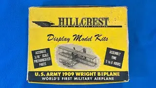 Hillcrest 1950 US Army 1909 Wright Biplane Vintage Model Airplane Kit