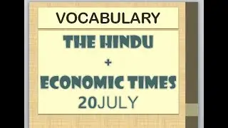 Daily The Hindu + The economic times Vocabulary ( 20 july 2017)