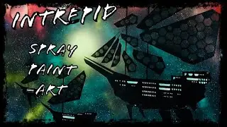 Spray Painting Epic Solar Ships on this HUGE Canvas!