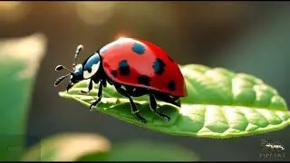 Cool The sound of ladybugs on a lotus leaf.[4K]vedio
